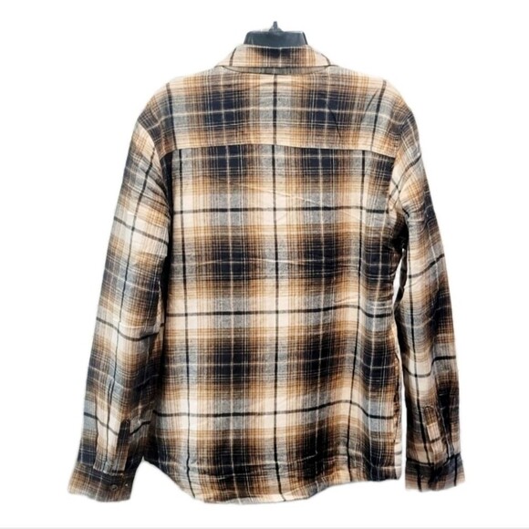 Grizzly Mountain Men's M Sherpa Lined Flannel Shirt Jacket Shacket Brown Plaid - Picture 12 of 16